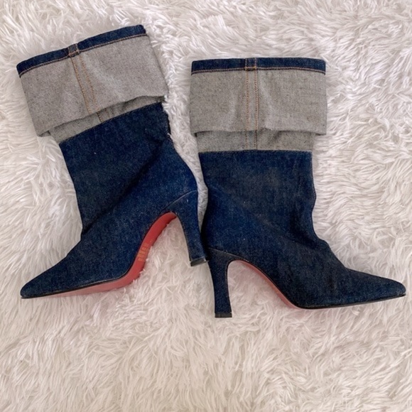 Super cute above ankle denim fold over boots - Picture 2 of 8